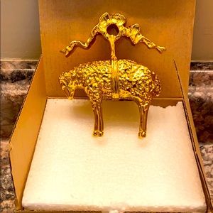 Brooks Brothers Gold Sheep Ornament